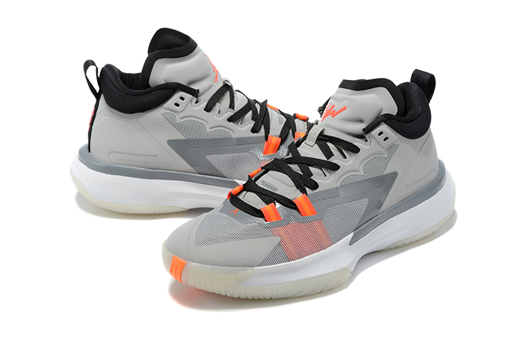 Jordan Zion I Grey Black Orange Shoes - Click Image to Close